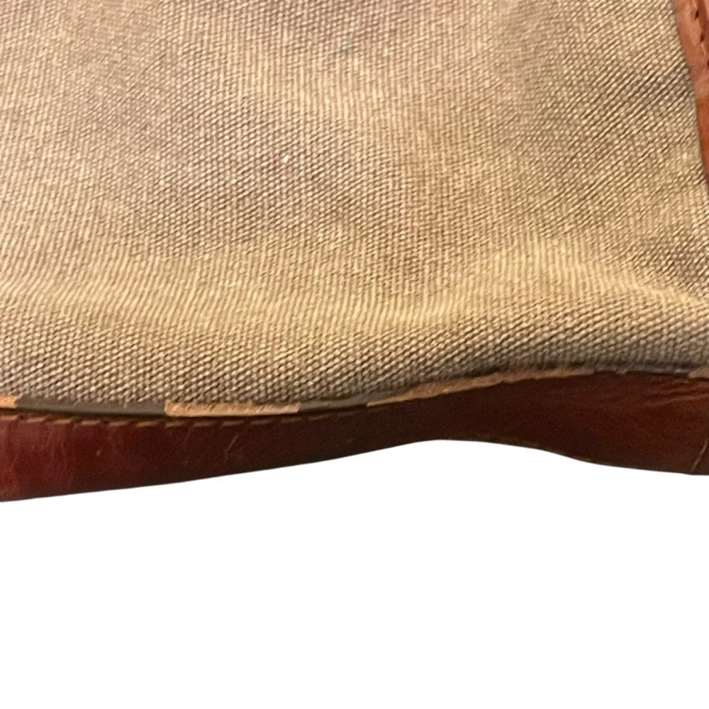La Portegna X Svbscription Colab Brown Canvas &‎ Leather Laptop Tote Bag RARE